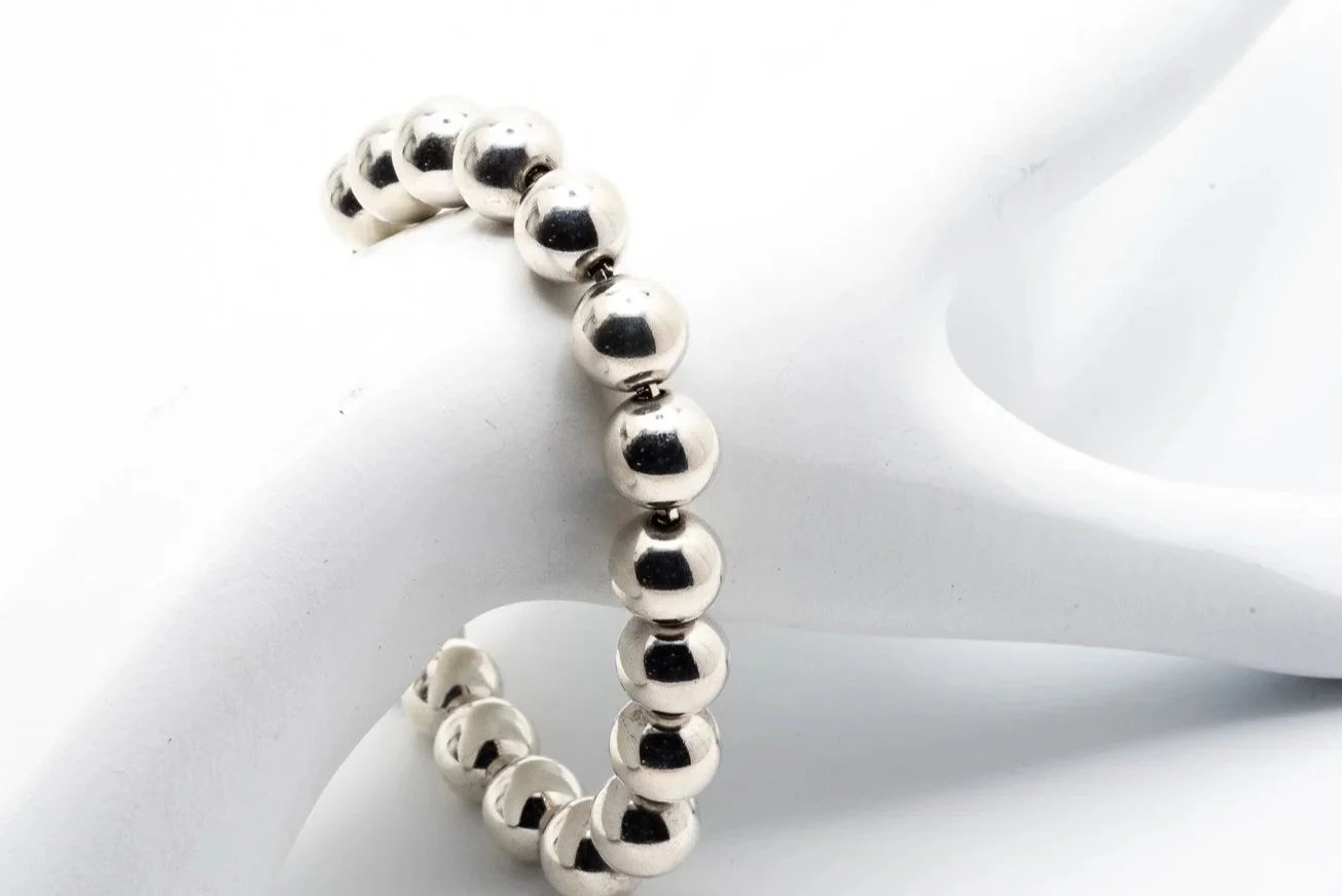 (W)Sterling Silver Tiffany & Co. Designer Bead Bracelet