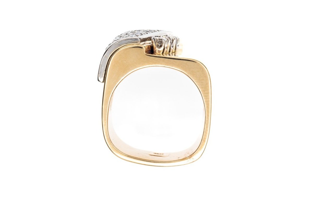 (F)White Yellow Gold Multi Diamond Ring
