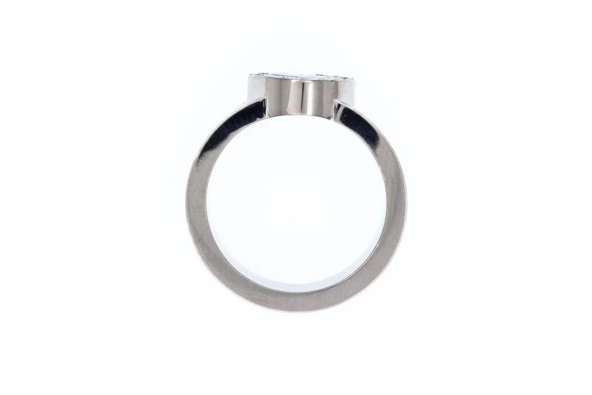 (F)White Gold Diamond Chopard Happy Diamond Designer Ring
