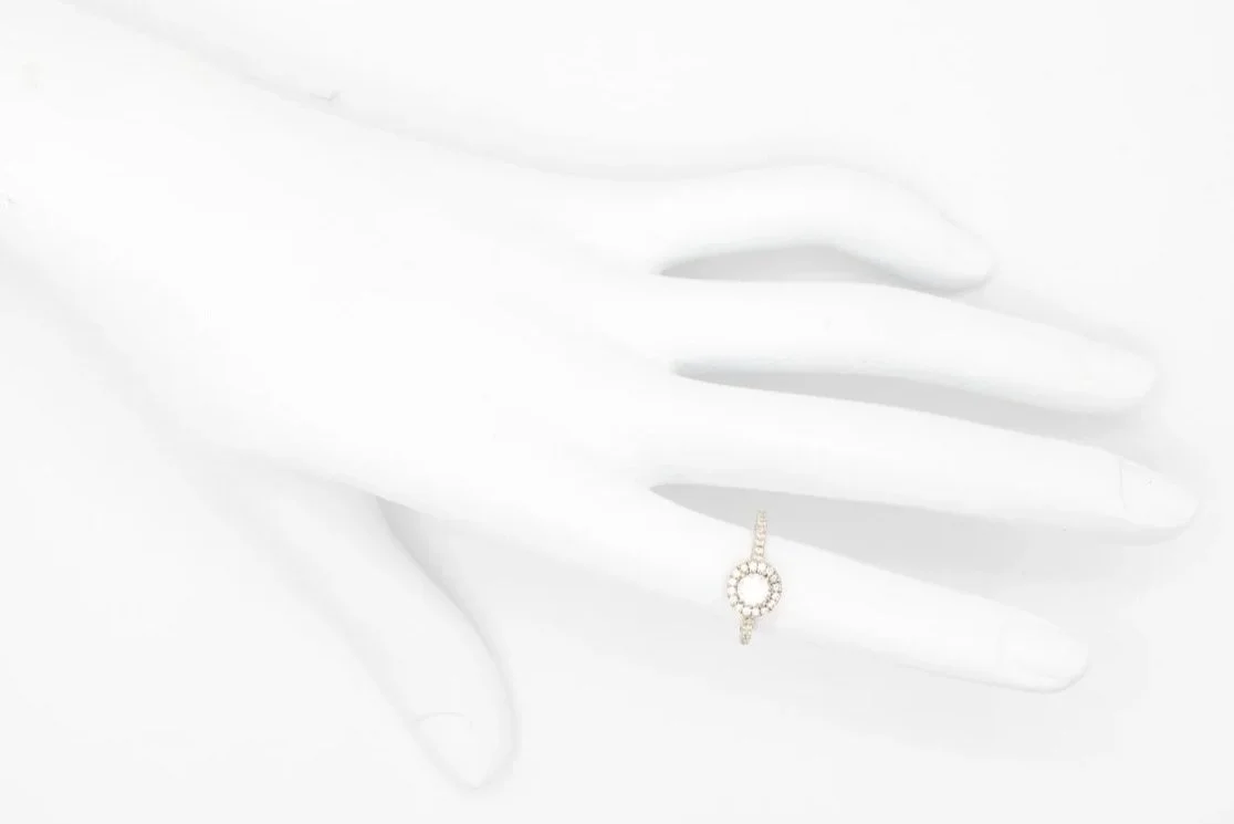 (H)White Gold Blossom Cut Canadian Diamond Engagement Ring