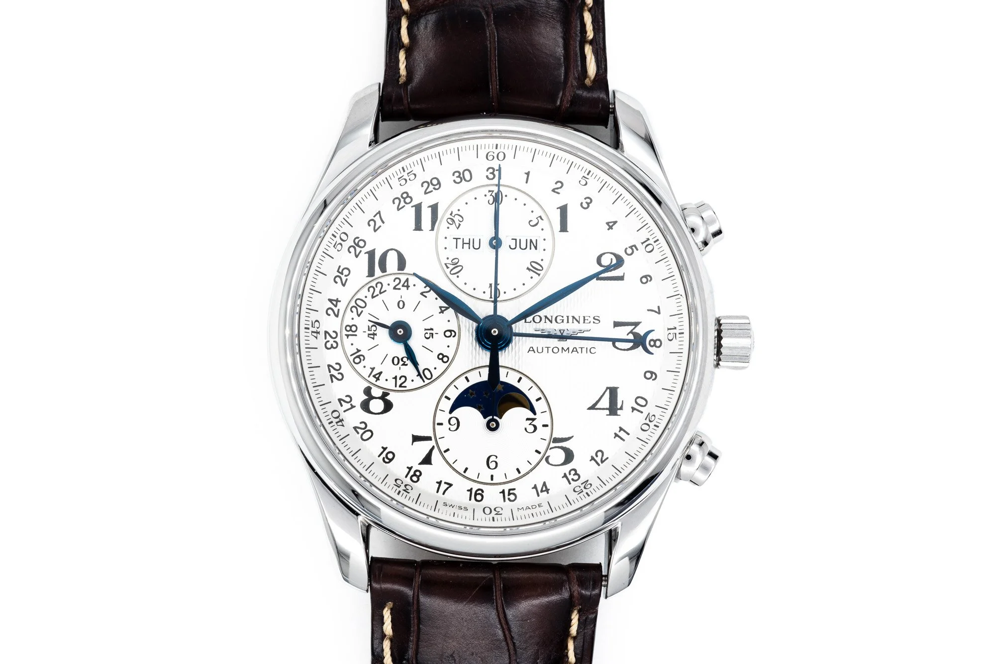 (T)40mm Swiss Made Stainless Steel Longines Master Collection Chronograph Automatic Wristwatch
