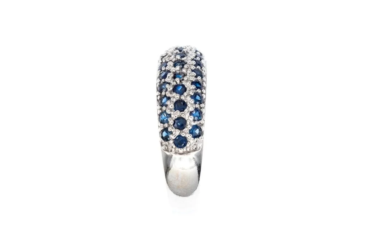 (S)White Gold Sapphire Gemstone Ring