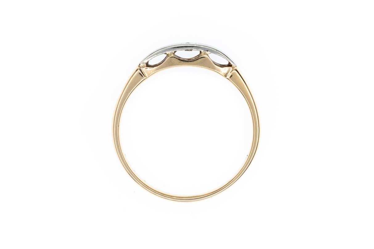 (F)White Yellow Gold Diamond Men's Band