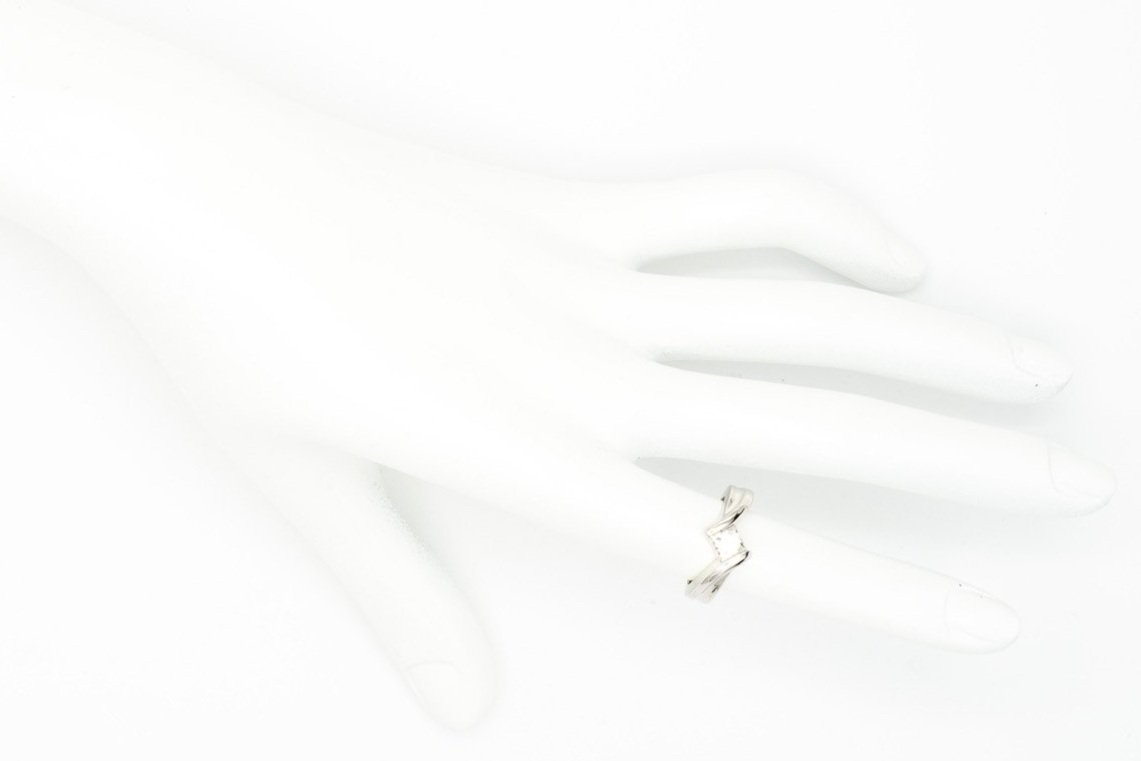 (H)White Gold Solitaire Square Modified Brilliant Cut Diamond Engagement Ring