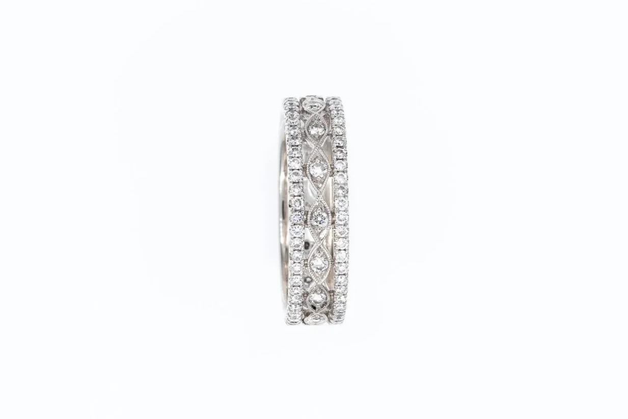 (S)White Gold Diamond Designer Simon G Eternity Band