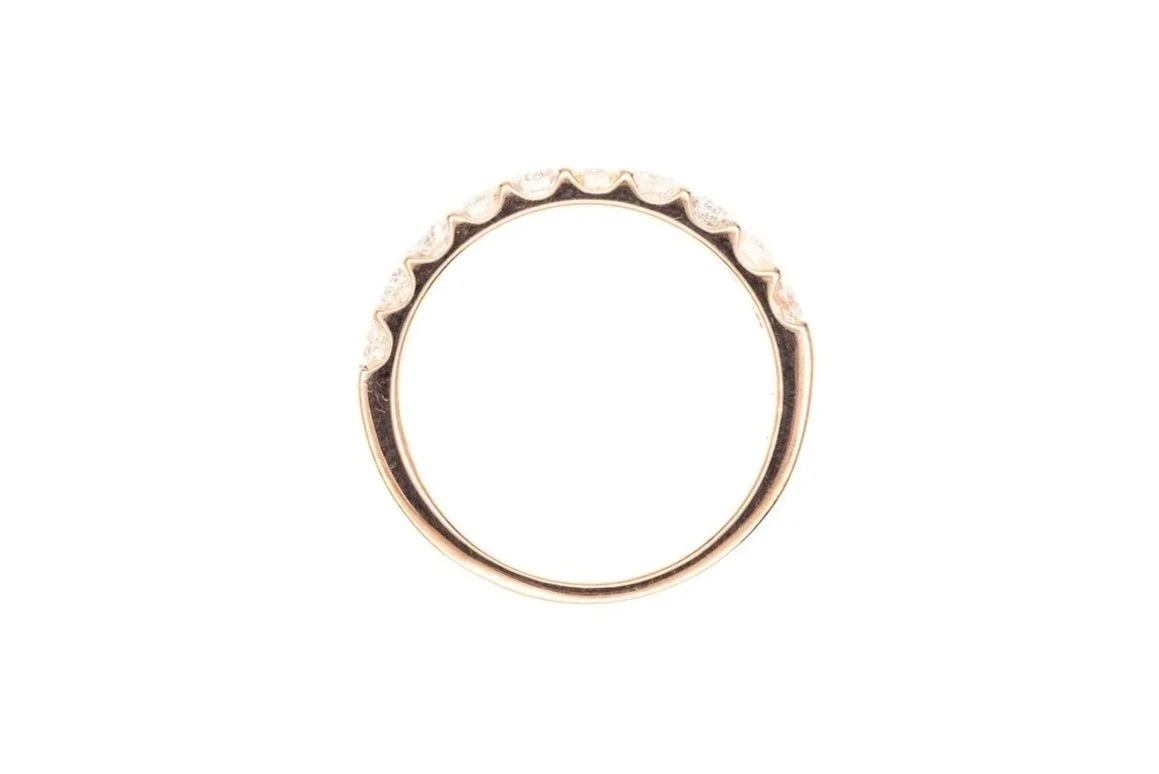 (F)Rose Gold Round Brilliant Cut Diamond Band