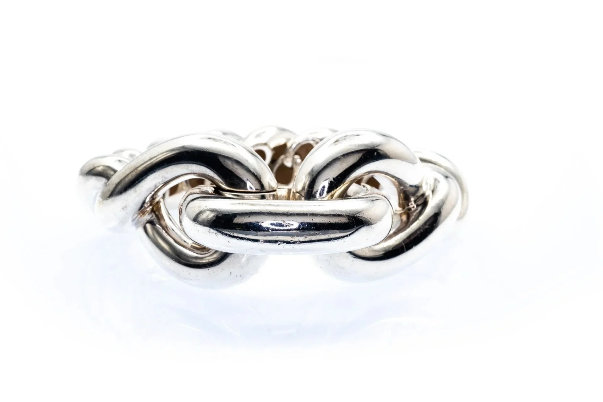 (F)Sterling Silver Hermes Torsade Bracelet