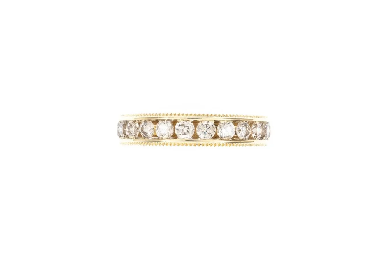 (T)Yellow Gold Round Brilliant Cut Eternity Band