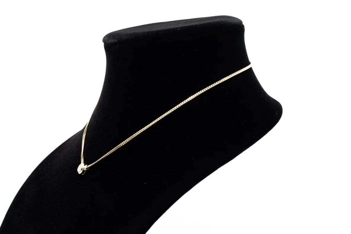 (S)Yellow Gold Solitaire Round Brilliant Cut Diamond Pendant