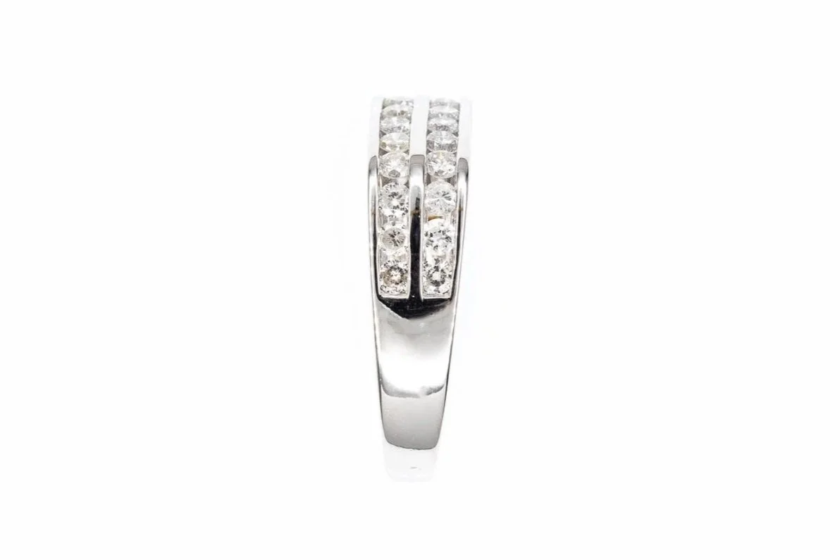 (S)White Gold Round Brilliant Cut Multi Diamond Ring