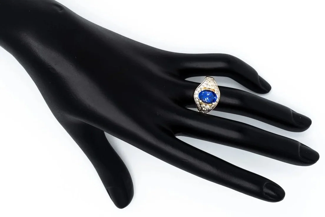 (H)Yellow Gold Diamond Tanzanite Gemstone Ring