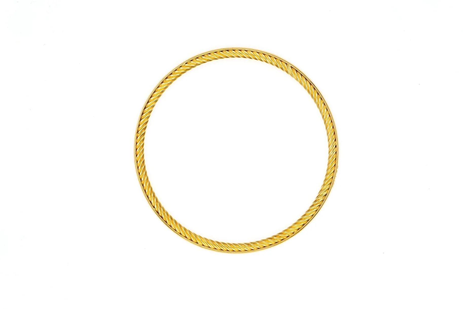 (T)Yellow Gold David Yurman Inside Classic Cable Bangle Bracelet