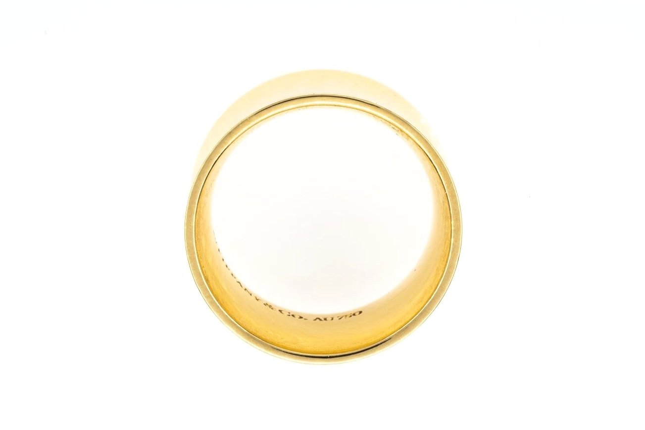 (F)Yellow Gold Tiffany & Co. Designer 1837 Concave Band