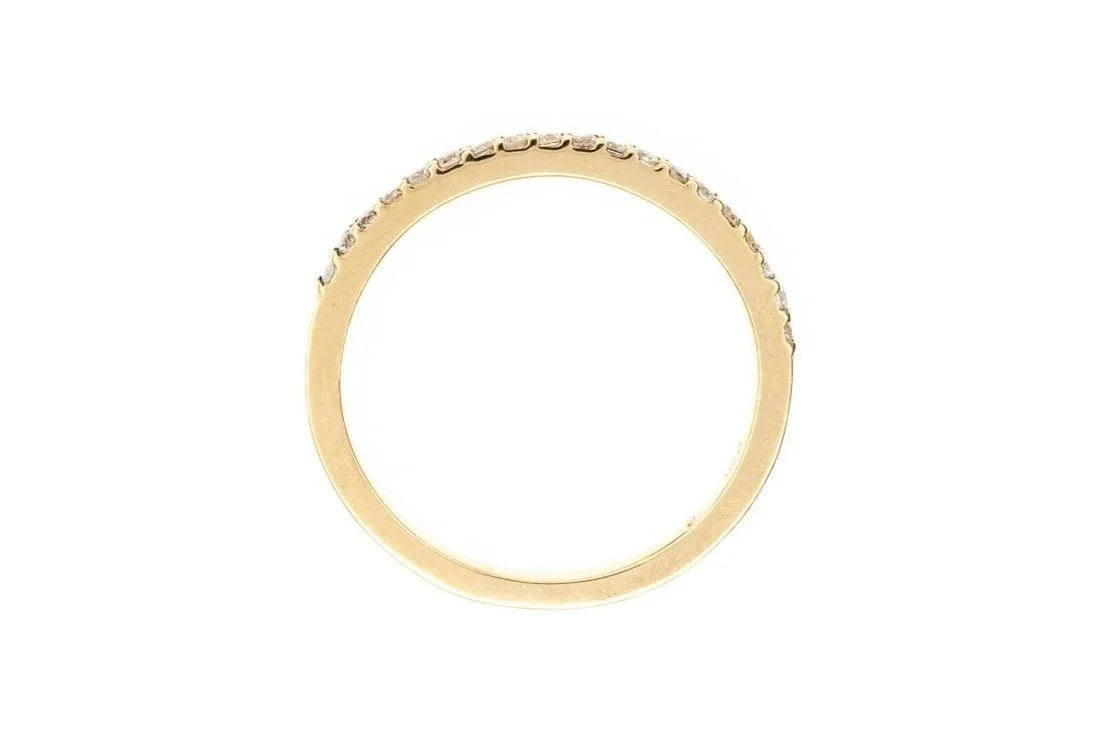 (F)Yellow Gold Round Brilliant Cut Diamond Band