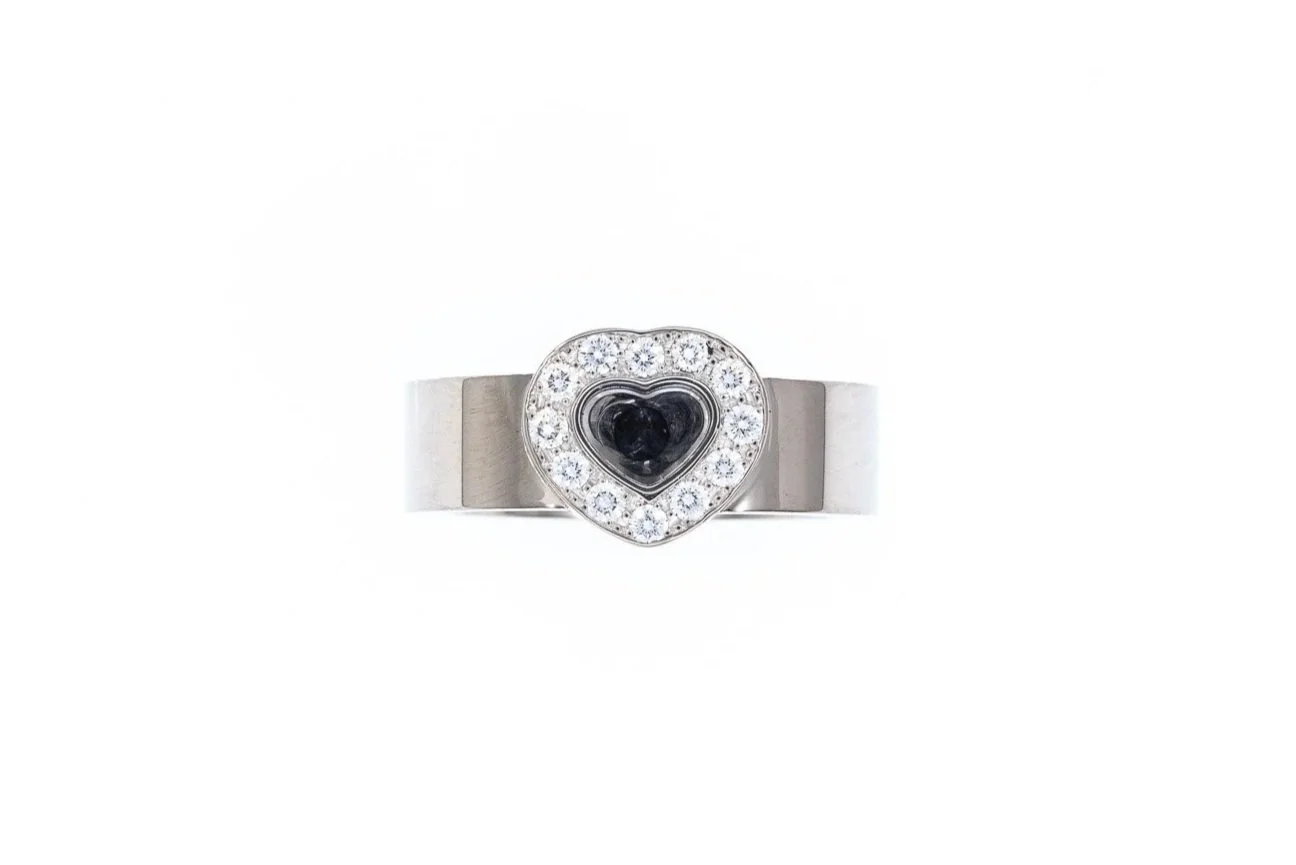 (T)White Gold Diamond Chopard Happy Diamond Designer Ring