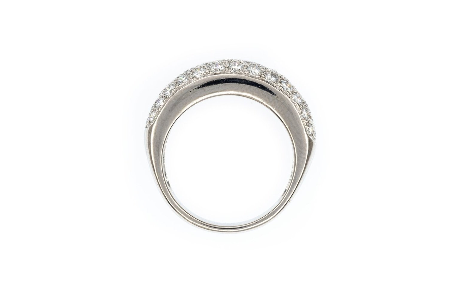 (F)Platinum Round Brilliant Cut Diamond Cartier Designer Band