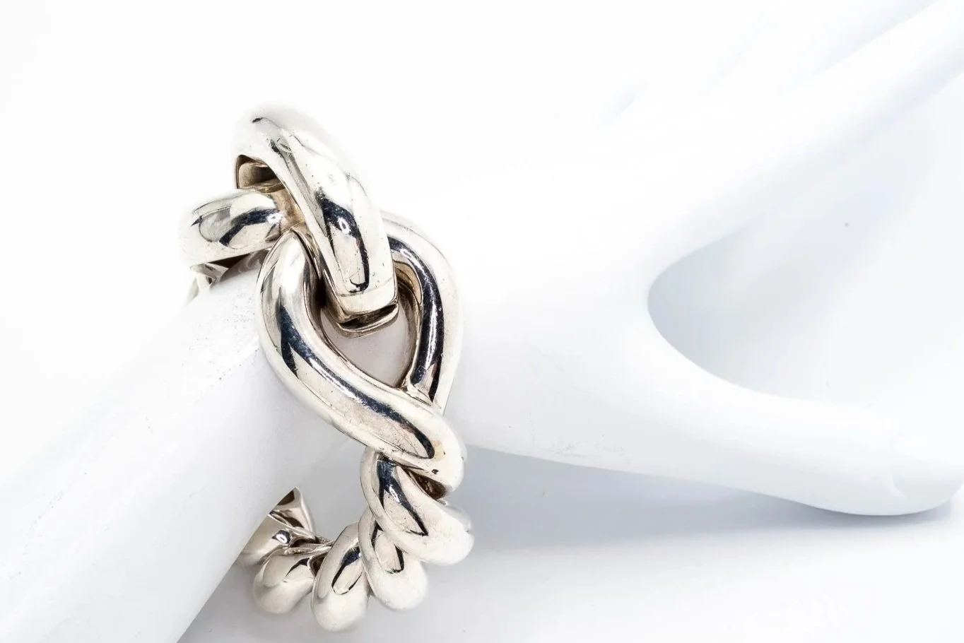 (W)Sterling Silver Hermes Torsade Bracelet