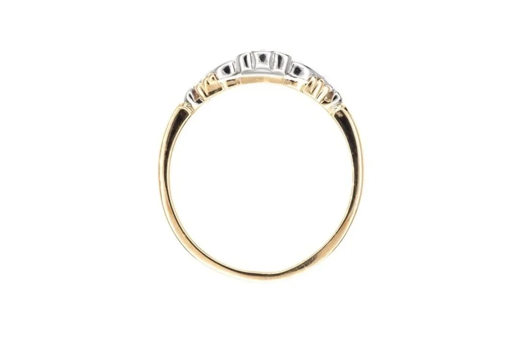 (F)White Yellow Gold Diamond Band