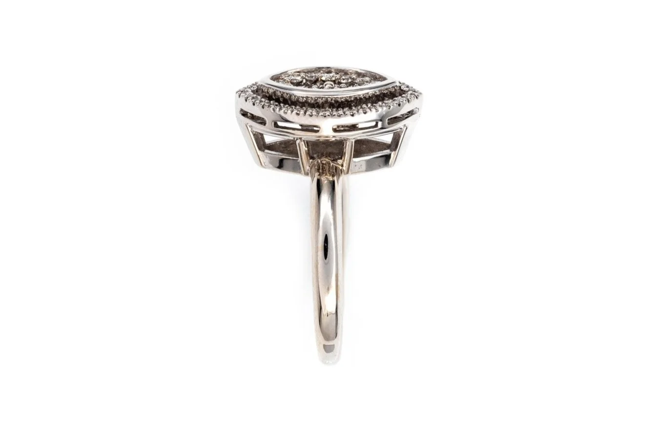 (S)White Gold Round Brilliant Cut Multi Diamond Ring