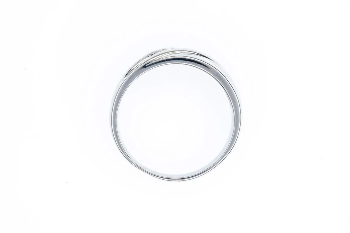 (F)White Gold Round Brilliant Cut Diamond Band