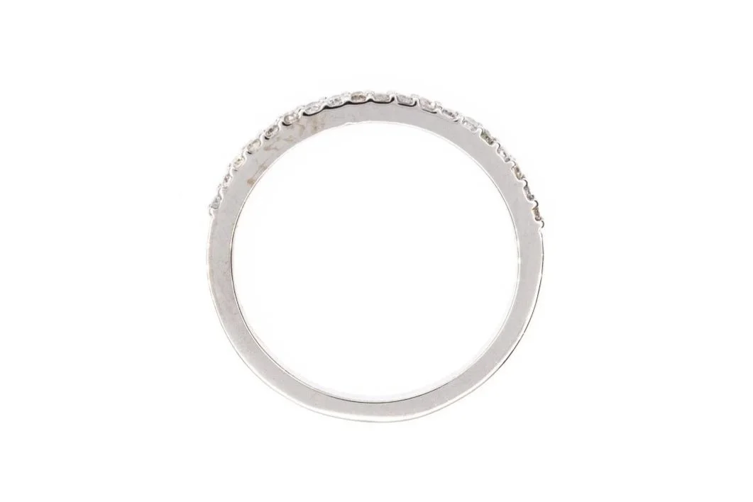 (F)White Gold Round Brilliant Cut Diamond Band