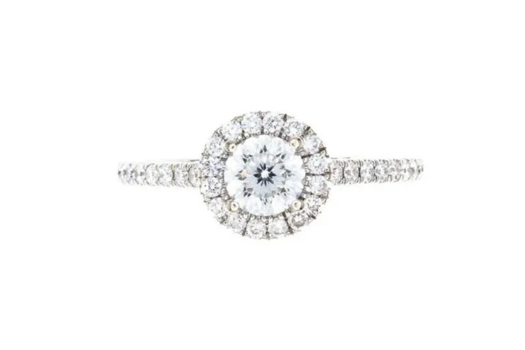 (T)White Gold Blossom Cut Canadian Diamond Engagement Ring