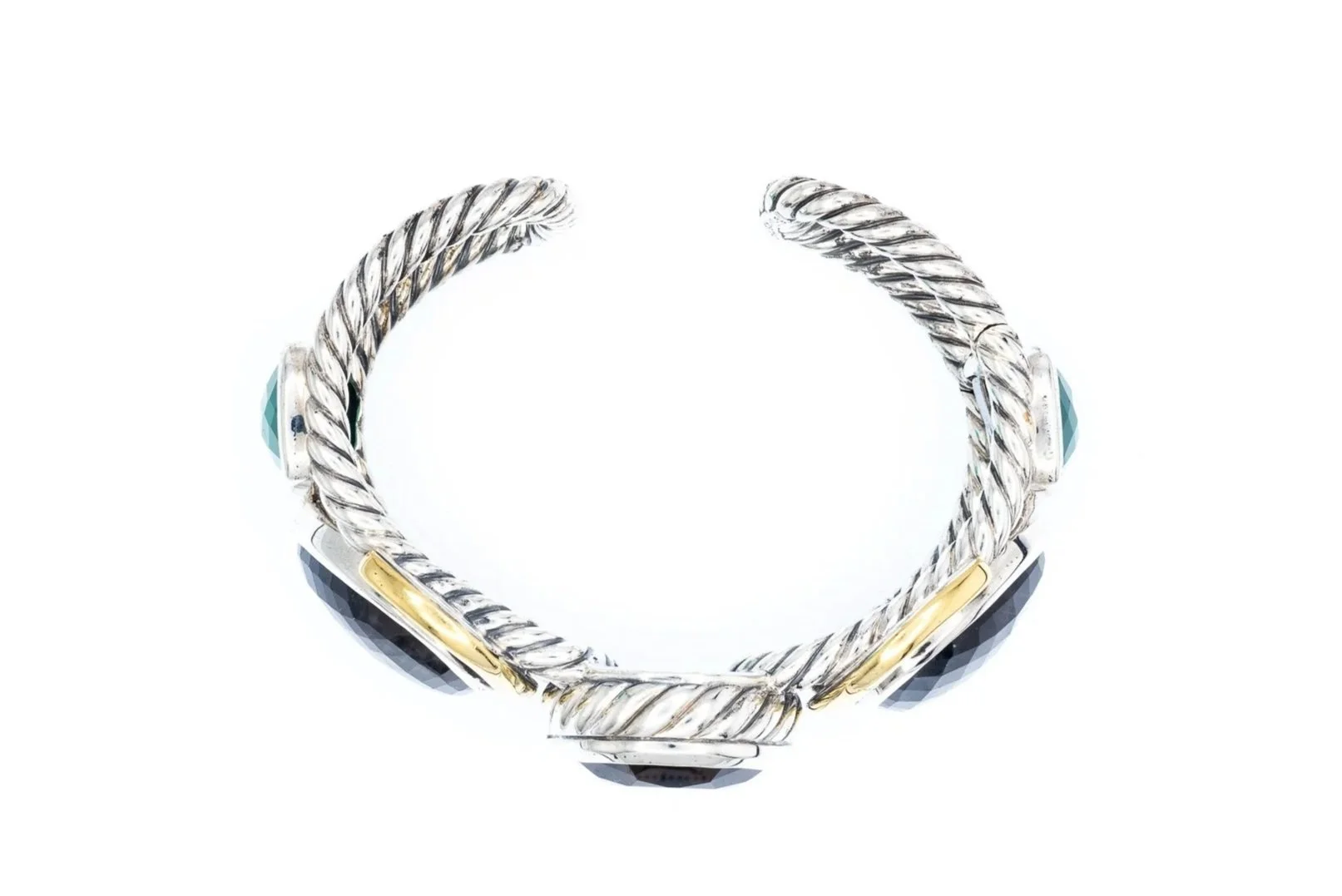 (T)Stainless Steel Sterling Silver Yellow Gold David Yurman Cuff Bracelet