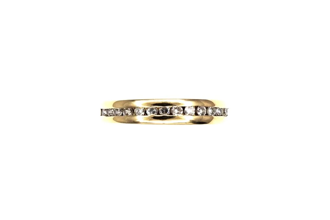 (T)Yellow Gold Single Cut Diamond Band