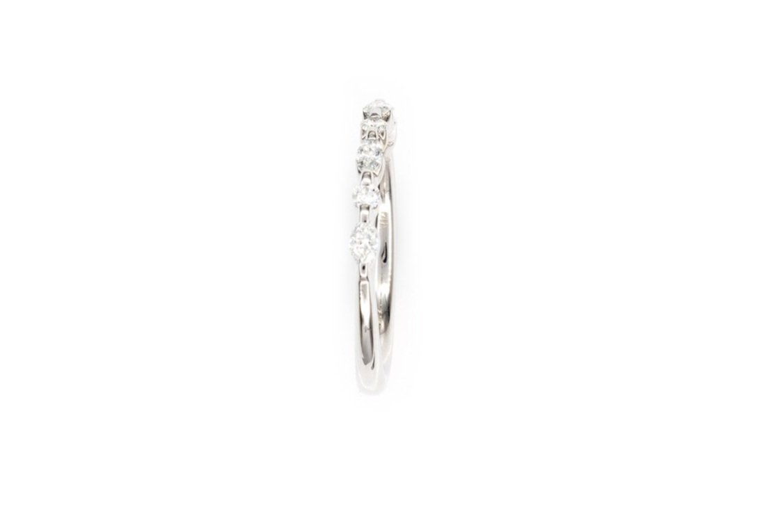 (S)White Gold Marquise Brilliant Cut Diamond Band