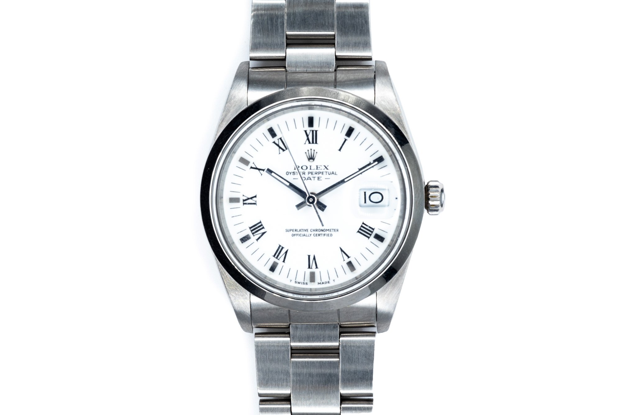 (T)34mm Stainless Steel Swiss Made Rolex Oyster Perpetual Automatic Date Wristwatch