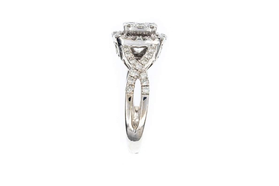 (S)White Gold Round Brilliant Cut Multi Diamond Ring