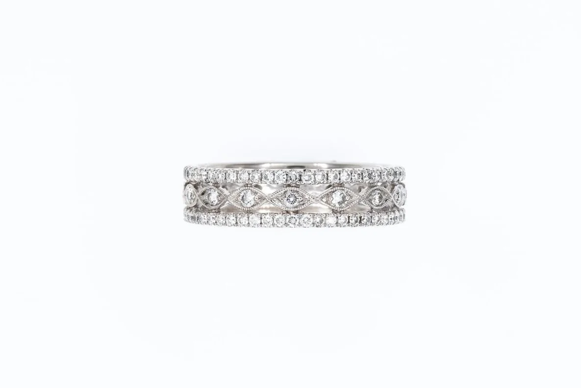 (T)White Gold Diamond Designer Simon G Eternity Band
