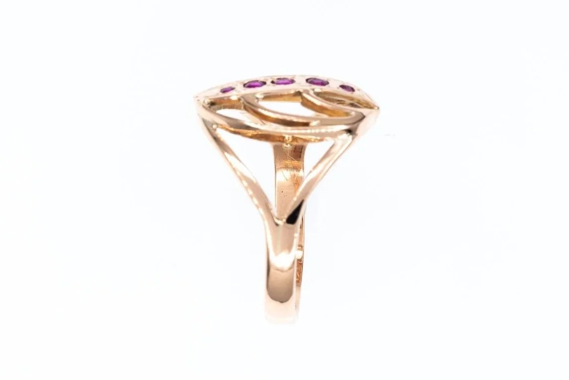 (S)Rose Gold Ruby Gemstone Ring