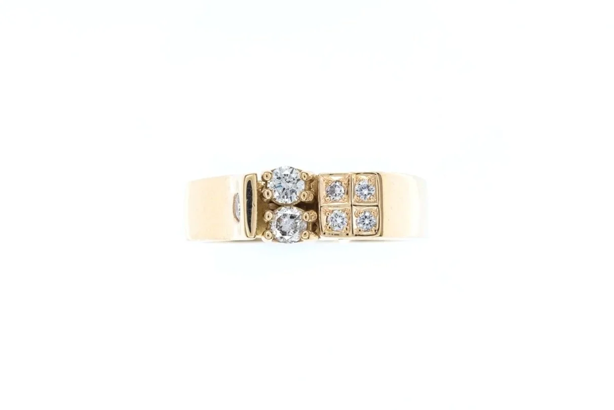 (T)Yellow Gold Multi Diamond Cluster Ring