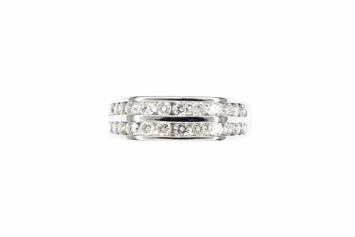(T)White Gold Round Brilliant Cut Multi Diamond Ring