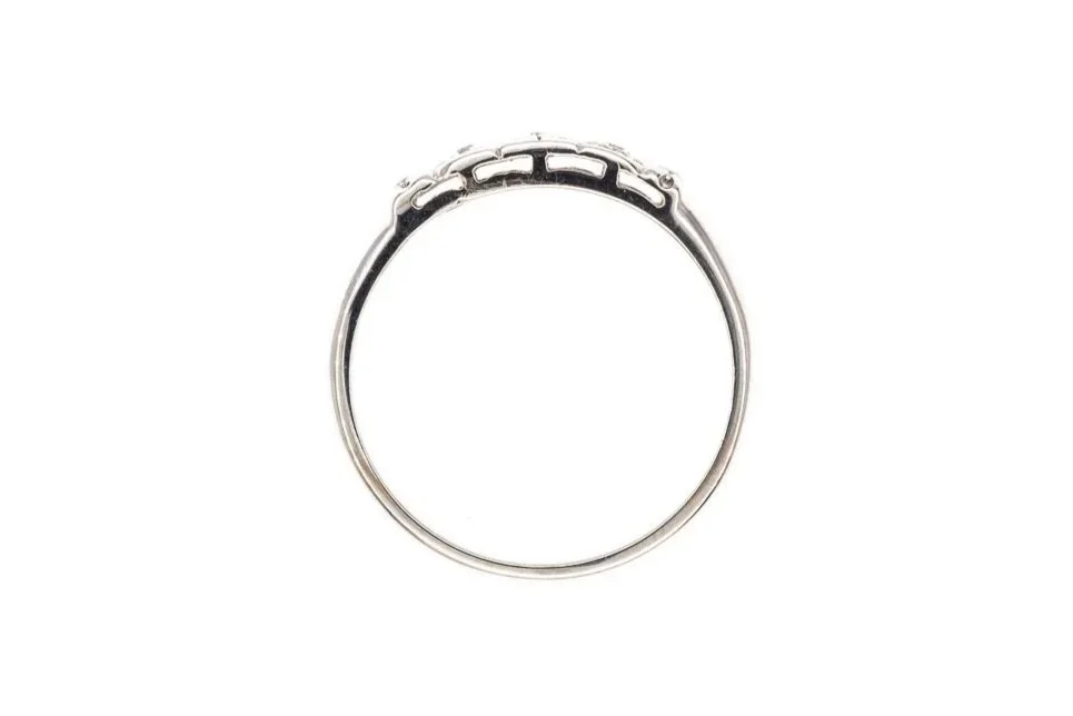 (F)White Gold Single Cut Diamond Band
