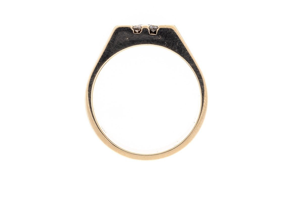 (F)Yellow Gold Round Brilliant Cut Diamond Men's Band