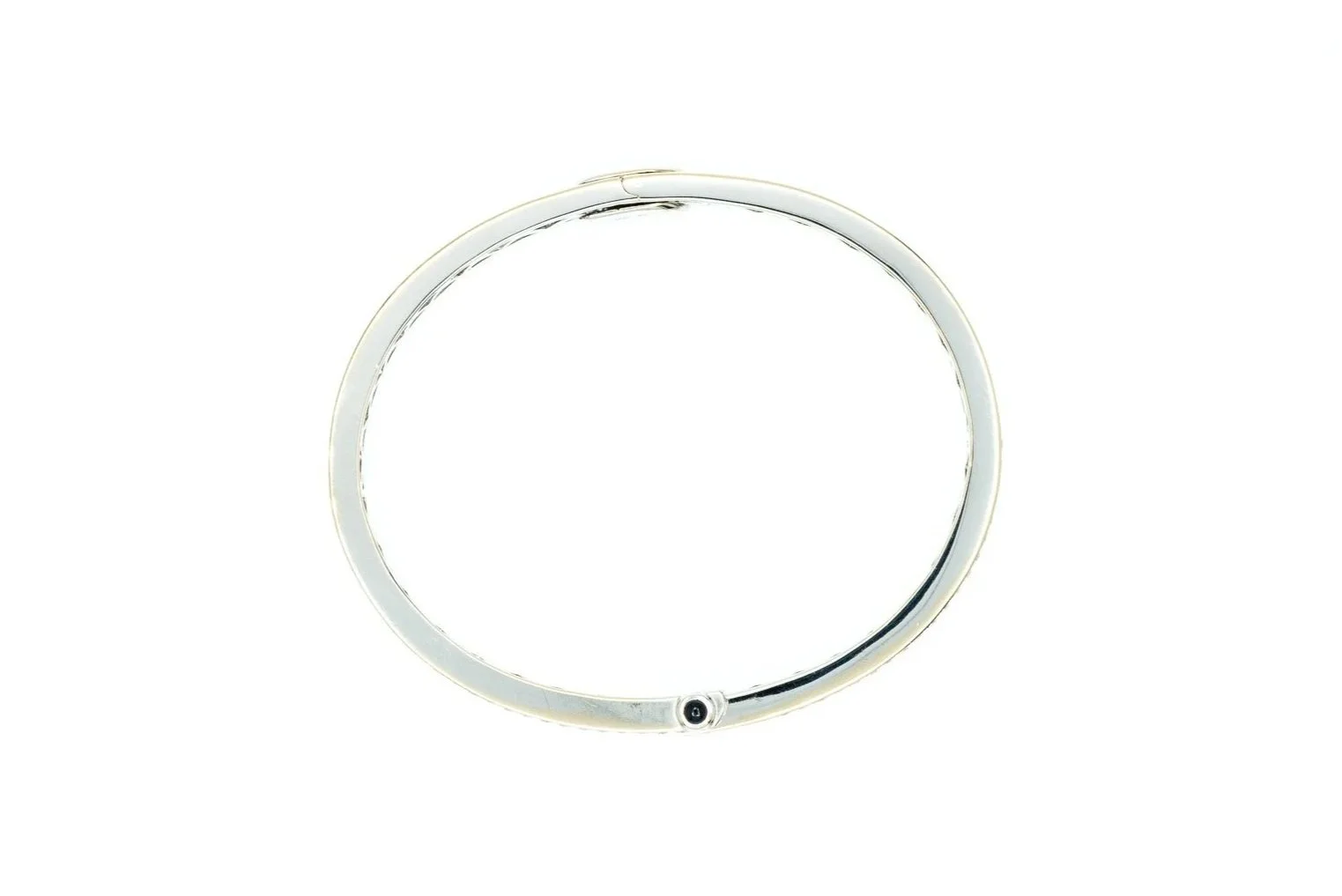 (T)White Gold Diamond Sapphire Hinged Bypass Bracelet