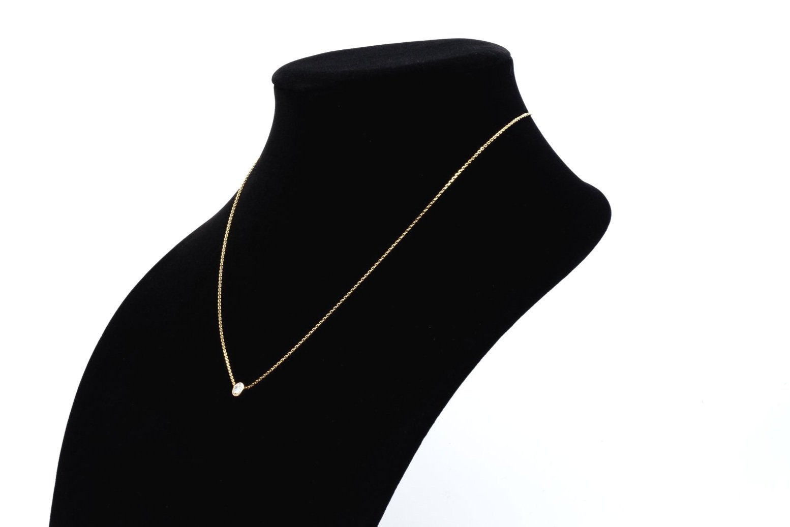 (S)Yellow Gold Solitaire Round Brilliant Cut Diamond Pendant