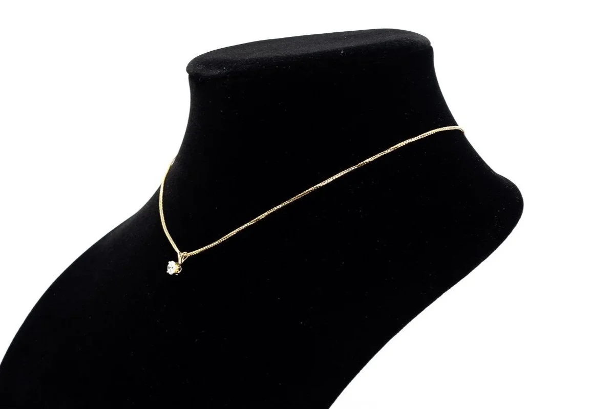 (S)Yellow Gold Solitaire Diamond Pendant