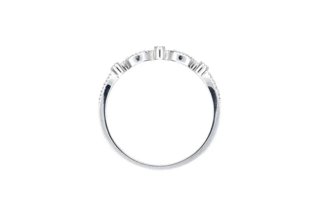 (F)White Gold Round Brilliant Cut Diamond Band