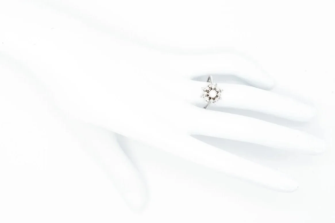 (H)White Gold Multi Diamond Cluster Ring