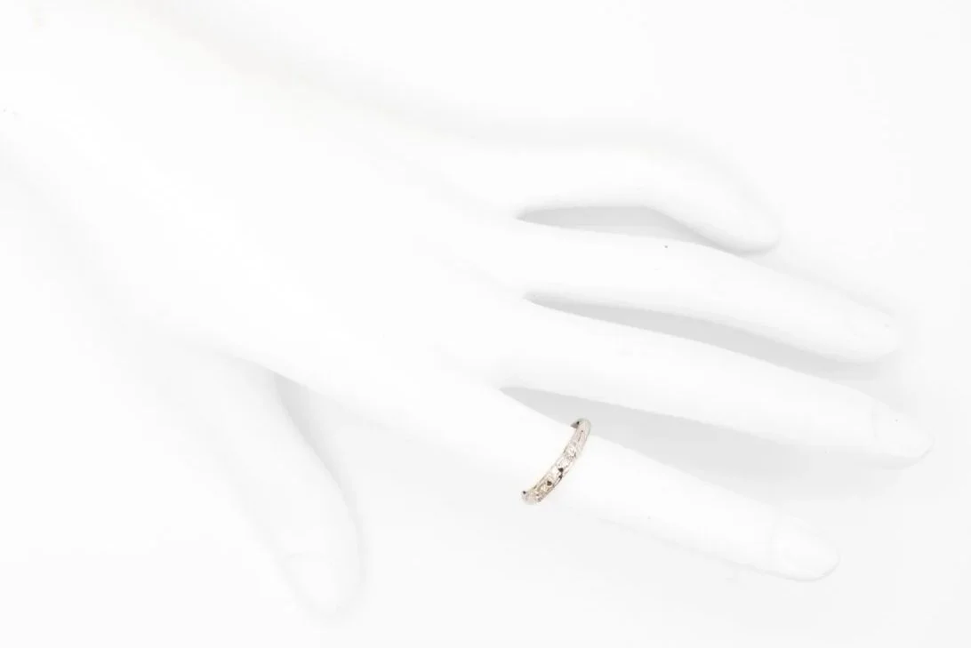 (H)White Gold Single Cut Diamond Band