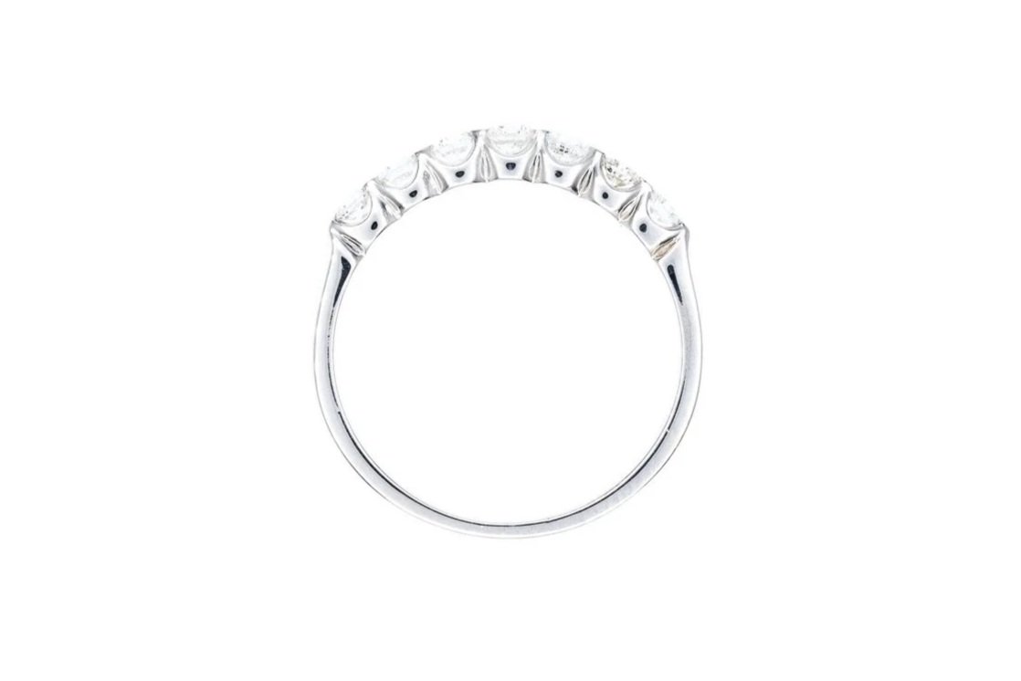 (F)White Gold Round Brilliant Cut Diamond Band