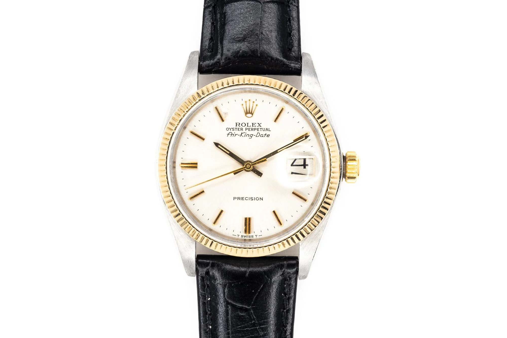 (T)34mm Yellow Gold Stainless Steel Rolex Oyster Perpetual Air-King Date Wristwatch