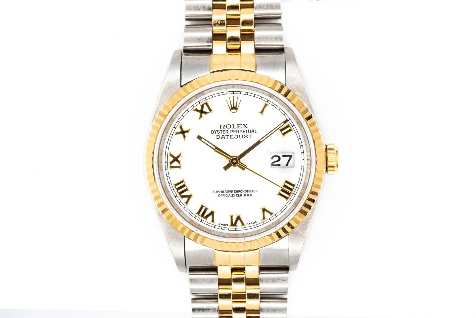 (T)36mm Stainless Steel Yellow Gold Rolex Oyster Perpetual Automatic Datejust Wristwatch
