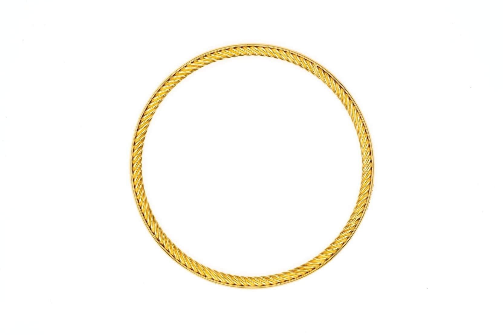 (T)Yellow Gold David Yurman Inside Classic Cable Bangle Bracelet