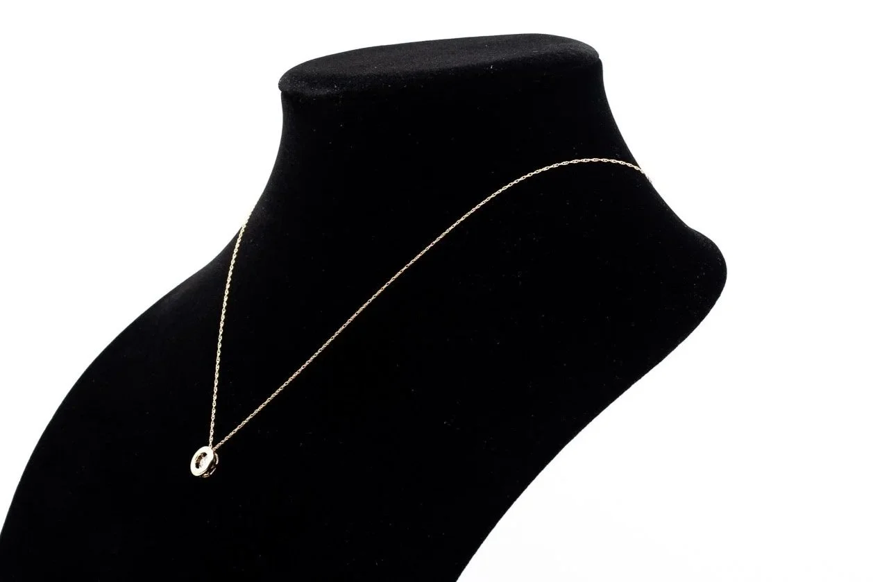 (S)Yellow White Gold Solitaire Diamond Slider Pendant