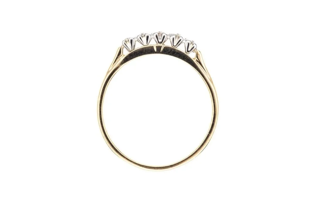 (F)Yellow White Gold Diamond Ladies Band