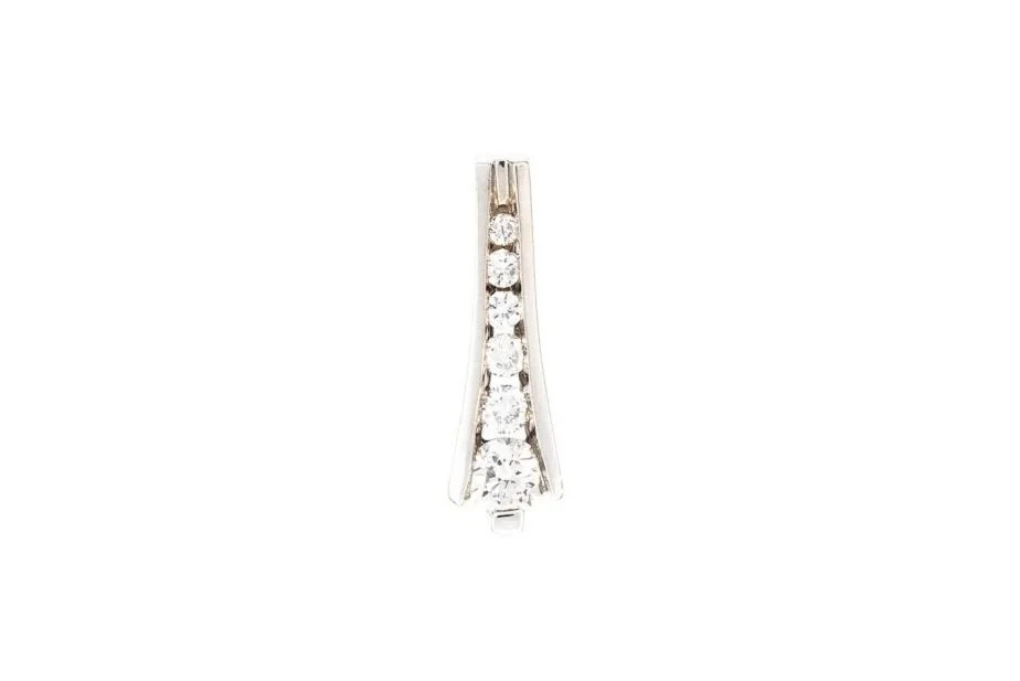 (T)White Gold Round Brilliant Cut Diamond Slider Pendant